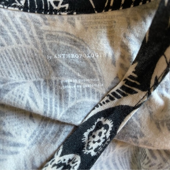 NWT Anthropologie Black White Floral Asymmetrical Cutout Cotton Top - Picture 9 of 10